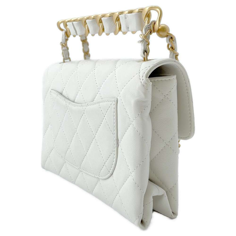 Chanel Flap Small Bag Coco White Mark Matelasse